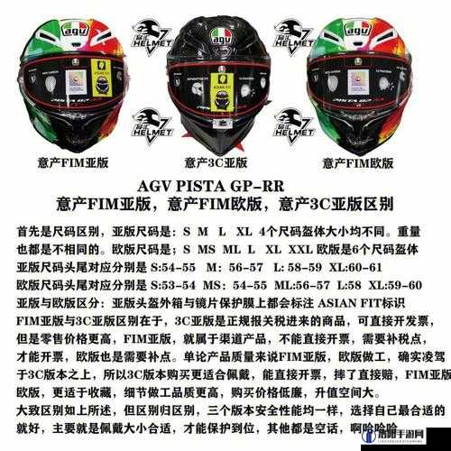 AGV 欧版与亚洲版尺寸差别详细解读