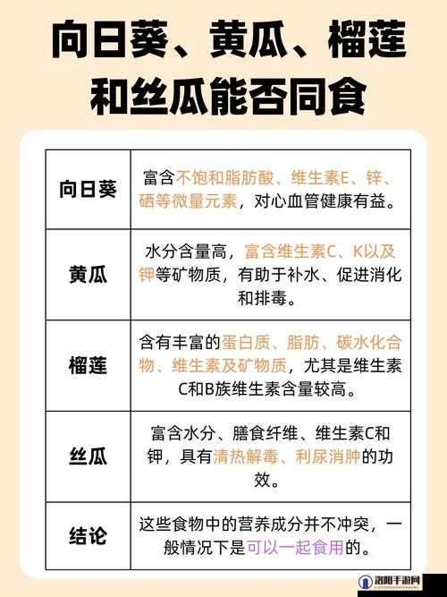 向日葵、黄瓜、榴莲、丝瓜可以一起吃吗？专家解读食物搭配禁忌