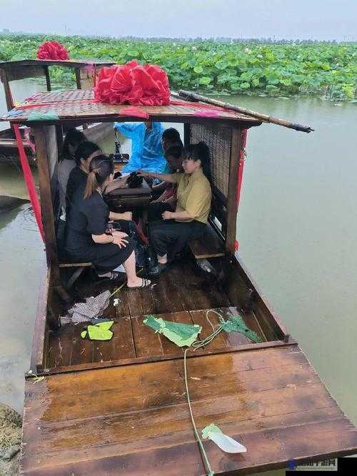 老人船上弄雨荷：一幅展现独特意境与情感的画面